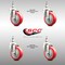 Service Caster 4 Inch 316SS Red Polyurethane Wheel Swivel 3/8 Inch Threaded Stem Caster Set SCC-SS316TS20S414-PPUB-RED-381615-4 - alternate 2